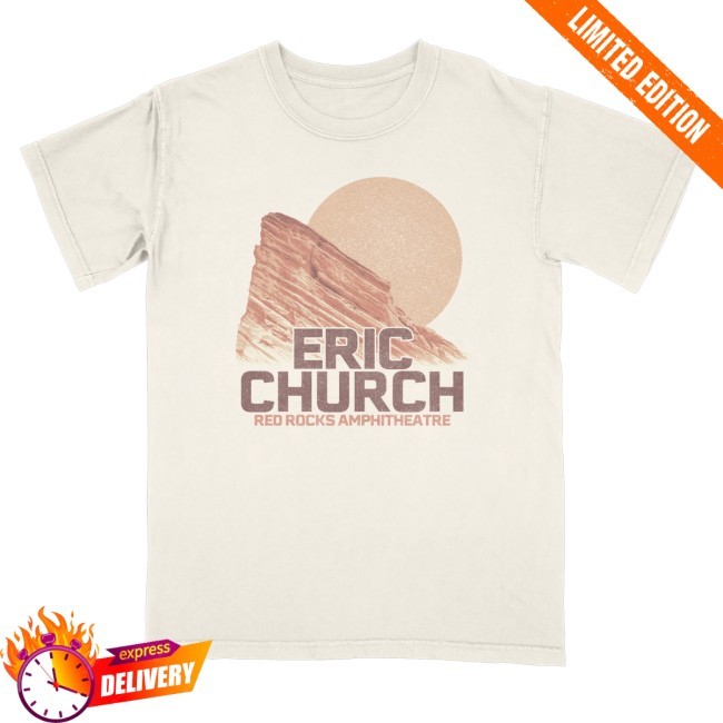 Eric Church Merch Red Rocks Event Crewneck Sweatshirt Natural - Hzmerch