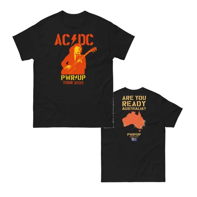 Acdc Merch Are You Ready Pwr Up 2025 Tour Aus Map Hoodie Sweatshirt - Hzmerch