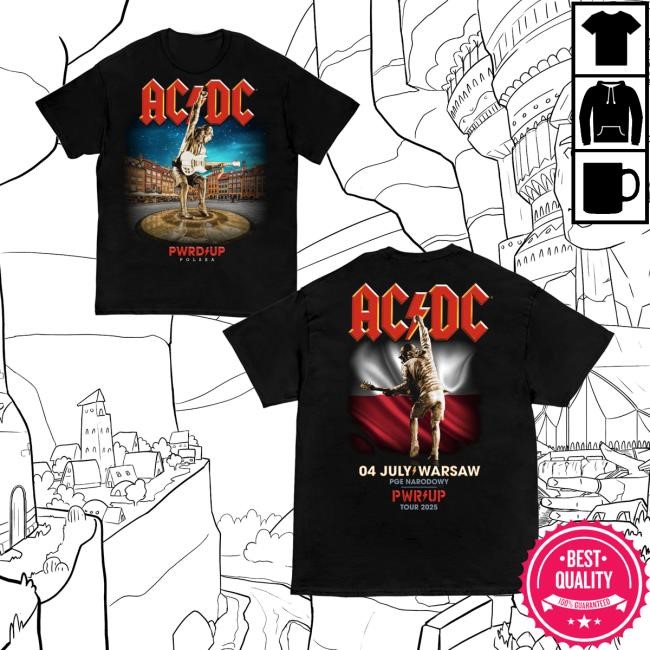Acdc Merch Store Shop Warsaw Pwr Up Tour Classic Shirt - Hzmerch