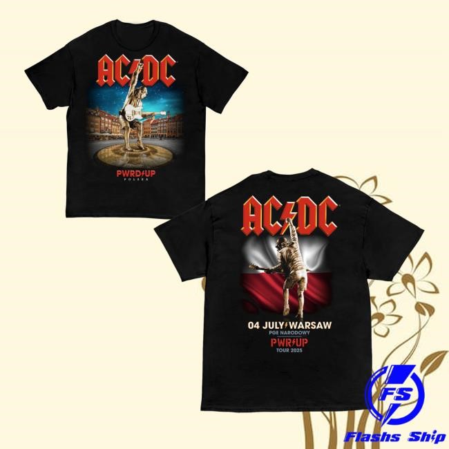 Acdc Merch Store Shop Warsaw Pwr Up Tour Classic Shirt - Hzmerch
